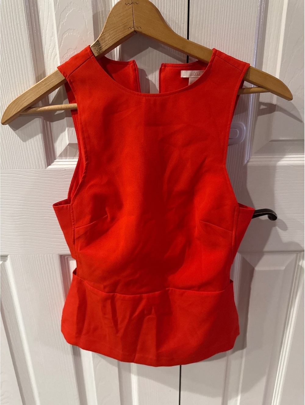H&M Orange Sleeveless Peplum Top Size US 2 / EUR 32